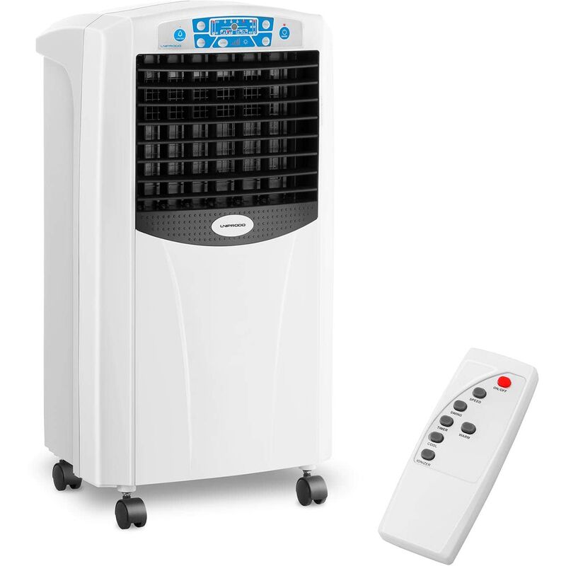 Uniprodo – Luftkühler Mobil Mit Heizfunktion – 4 In 1 – 6 l Wassertank Klimagerät 6 l – Weiß