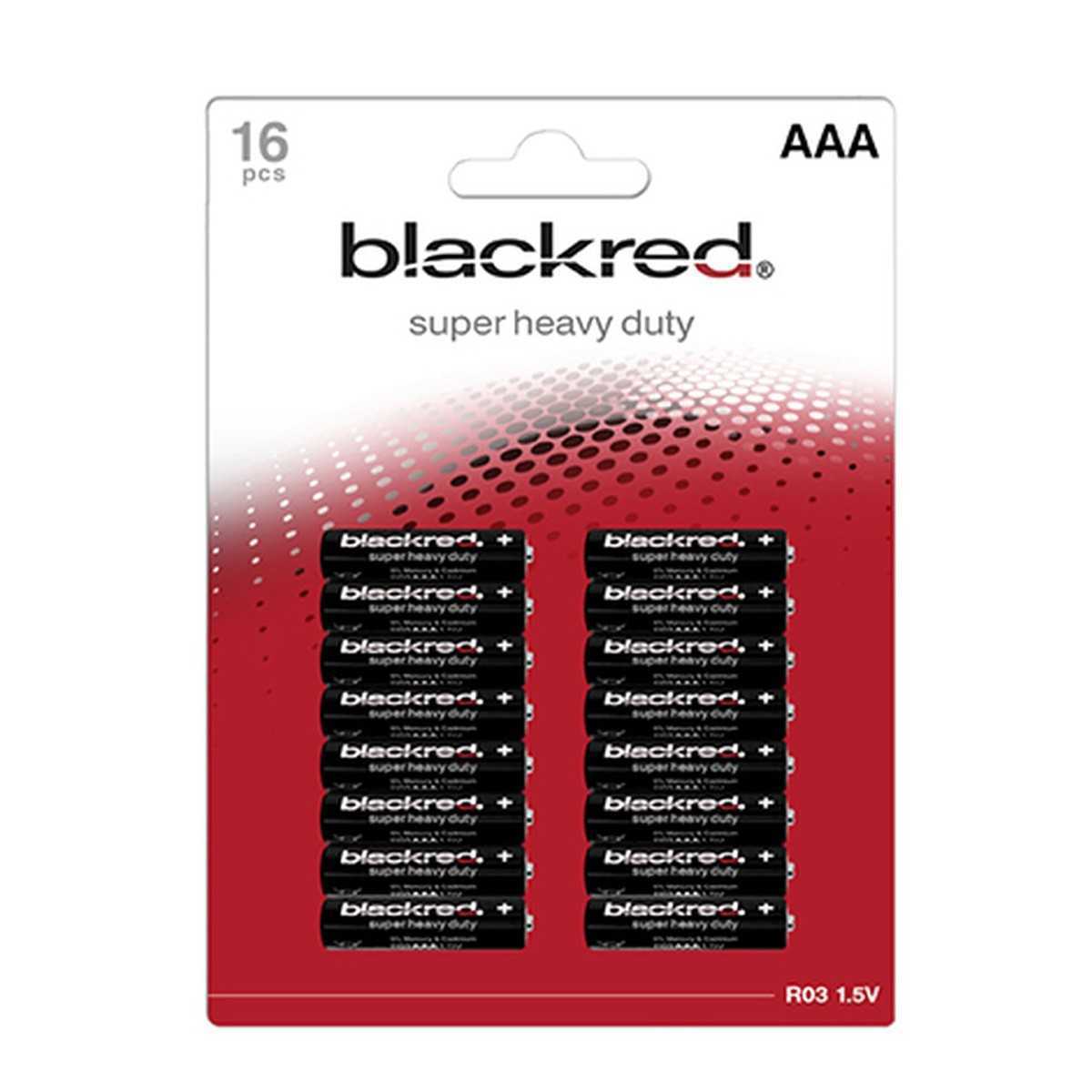 16er Blister Batterie MICRO AAA R03 1,5V Zink-Mangan-Dioxid – BLACKRED