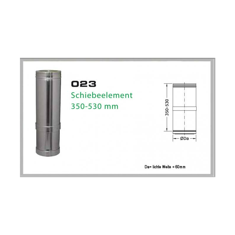 023/DN160 DW6 Schiebeelement 350 mm – 530 mm Dinak