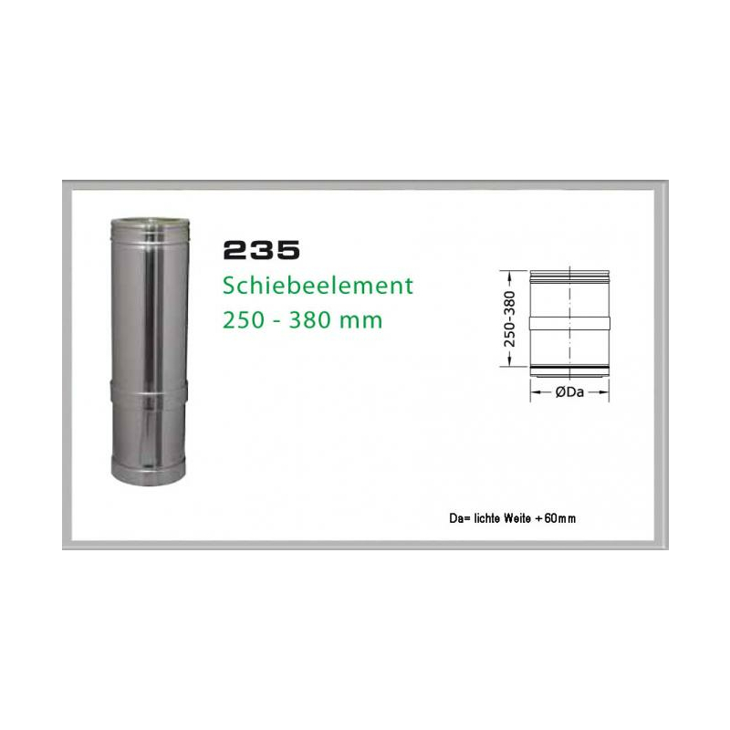 235/DN150 DW6 Schiebeelement 250mm – 380mm Dinak