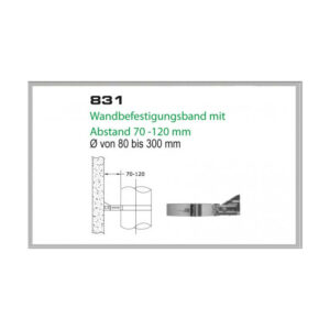 831/DN180 DW6 Wandbefestigungsband mit Abstand 70-120 mm Dinak