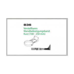 836/DN150 DW6 Verstellbares Wandbefestigungs band kurz 100-250 mm Dinak