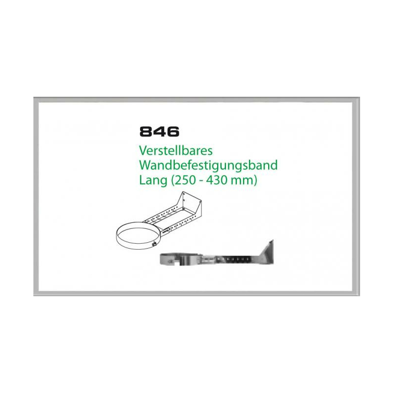 846/DN160 DW6 Verstellbares Wandbefestigungsband 250-430 mm Dinak