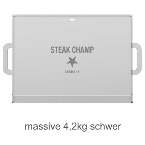 STEAK CHAMP Grill Plancha 38 x 28cm Edelstahl Grillwanne