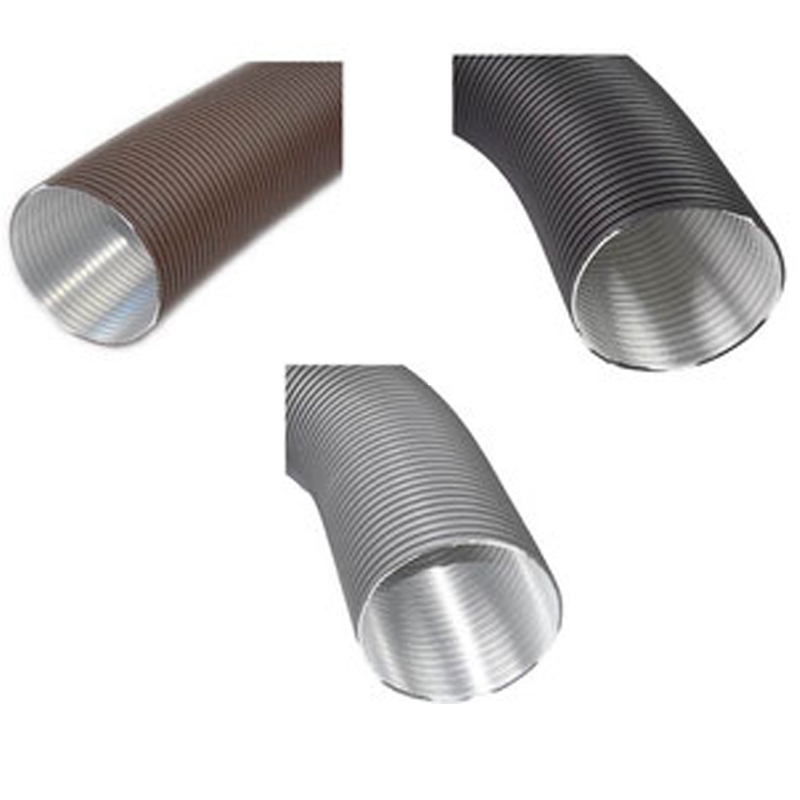 Aluflexrohr 2-lagig D=50mm – 150mm grau/schwarz/braun beschichtet