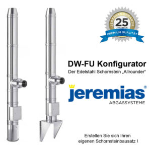 Jeremias DW-FU Edelstahlschornstein Konfigurator DN 80mm - 200mm Bausatz