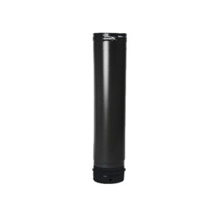Pellet- Ofenrohr Fix-Rohr 0,5m DN 80mm matt-schwarz emailliert