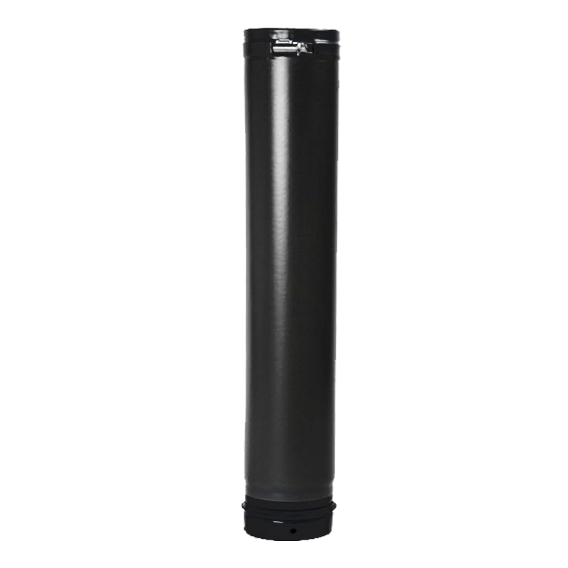 Pellet- Ofenrohr Fix-Rohr 1,0m DN 80mm matt-schwarz emailliert