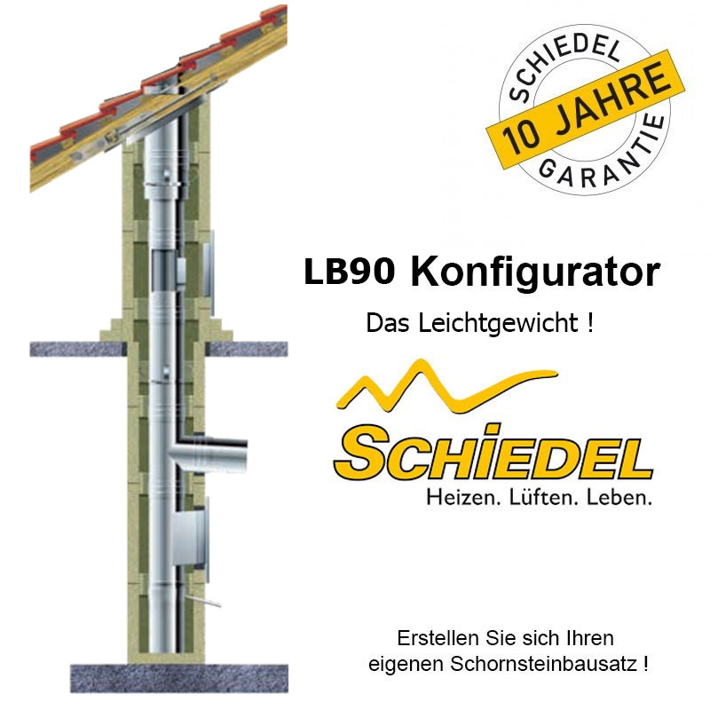 Schiedel LB90 Leichtbauschornstein Konfigurator Festbrennstoffe